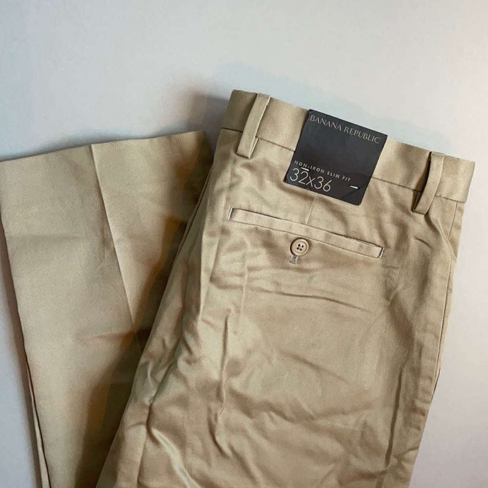 Banana Republic khaki pants - slim fit, non- iron 32X36